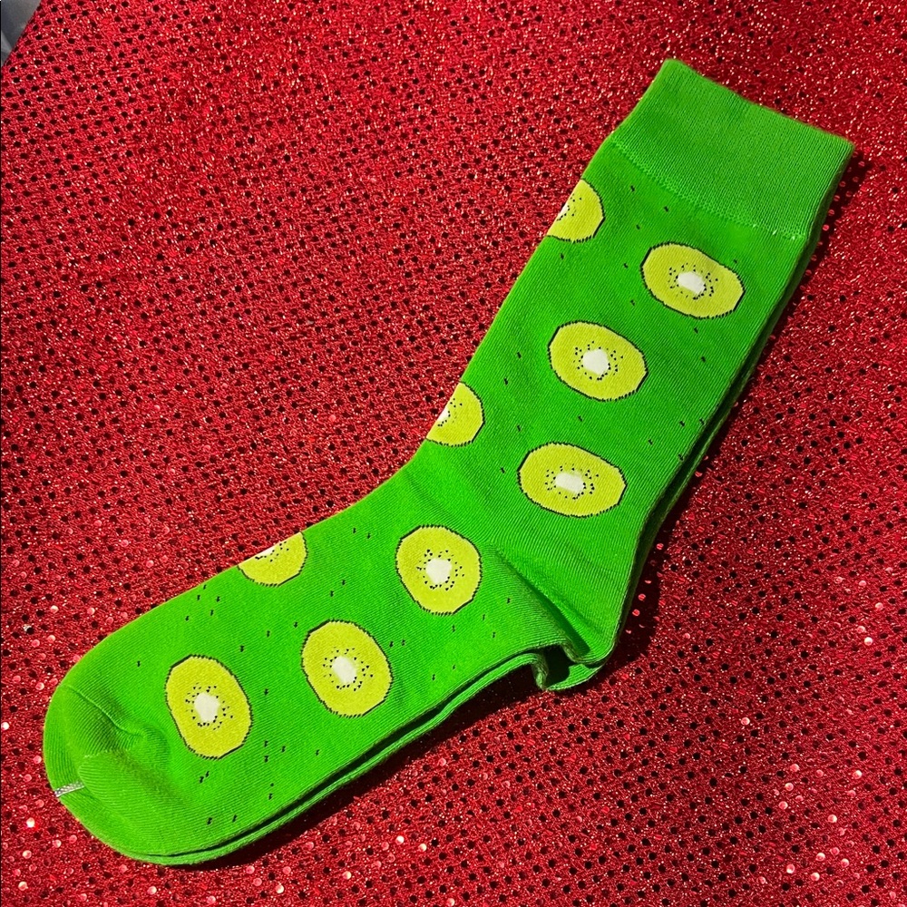 Green‎ Kiwi Patterned Men's Sock